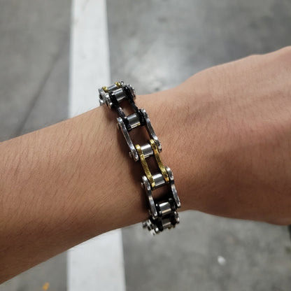 RiderChainz™- Brazalete Dorado Con Plateado