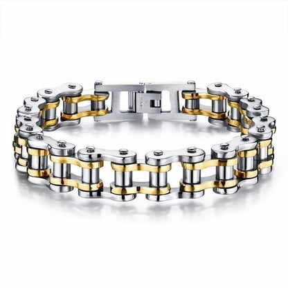 RiderChainz™- Brazalete Dorado Con Plateado
