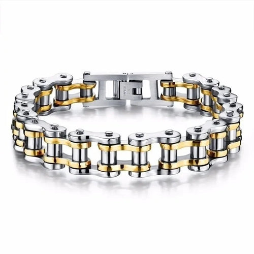 RiderChainz™- Brazalete Dorado Con Plateado