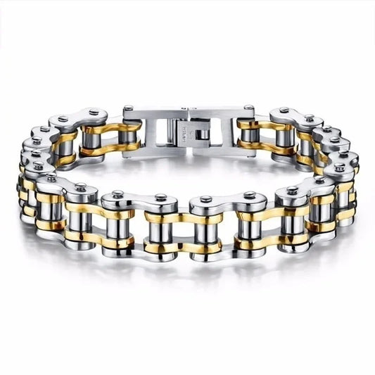 RiderChainz™- Brazalete Dorado Con Plateado